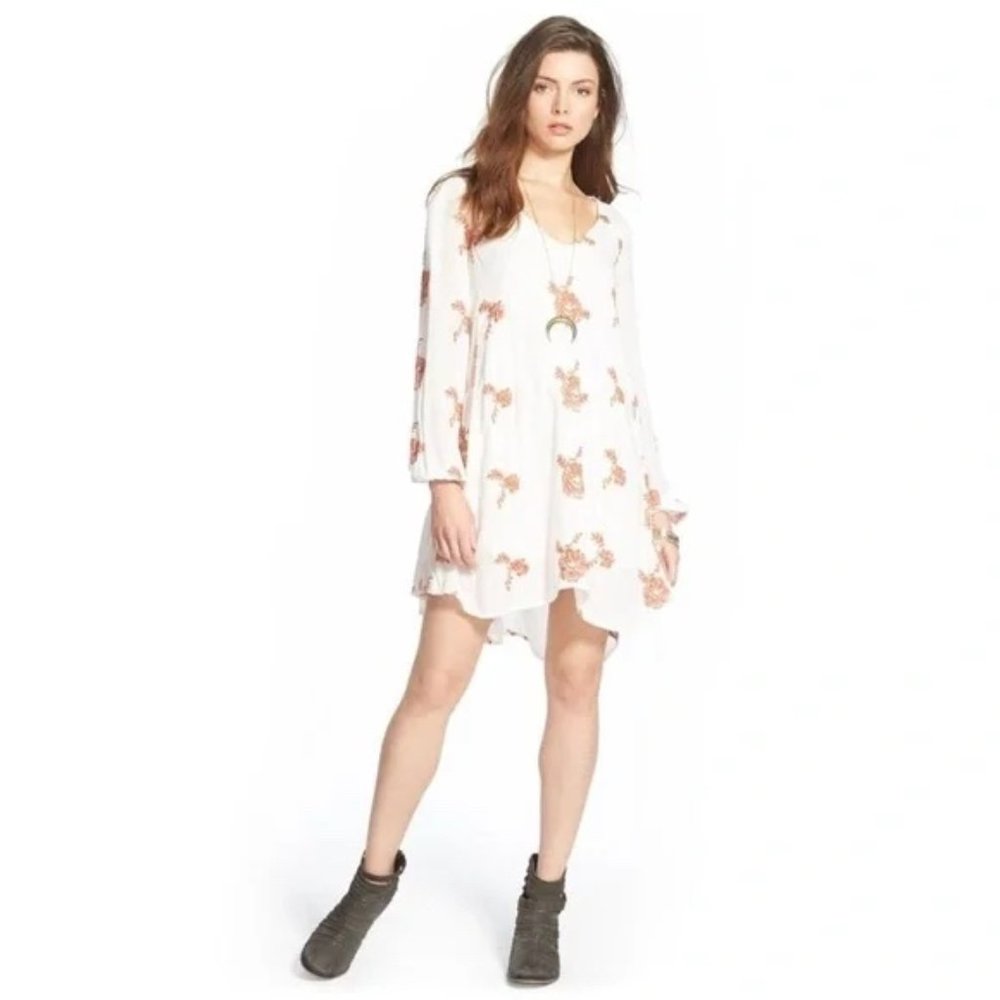 Free People Emma Embroidered Swing Dress